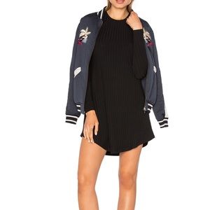 Black long sleeve mini dress